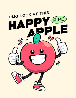 행복 잎 일러스트 미소 사람없음 빨간색 사과 과일캐릭터 따봉 다리들기 사과캐릭터 연노랑색 일러캐릭터 AI파일 식물 캐릭터 감정 컬러 과일 모션 표정 노란색 최고 파일형식 벡터