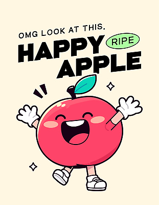 행복 잎 일러스트 미소 사람없음 빨간색 반짝임 만세 사과 과일캐릭터 다리들기 사과캐릭터 연노랑색 일러캐릭터 AI파일 식물 캐릭터 감정 컬러 과일 모션 표정 노란색 파일형식 벡터