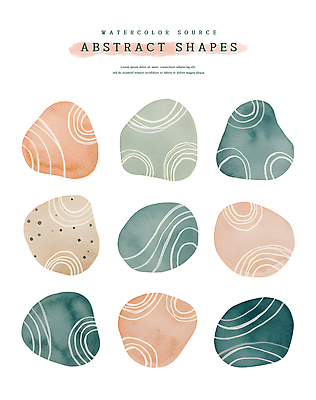 PSD 곡선 일러스트 추상 수채화 사람없음 오브젝트 국내일러스트 선 무늬 파일형식