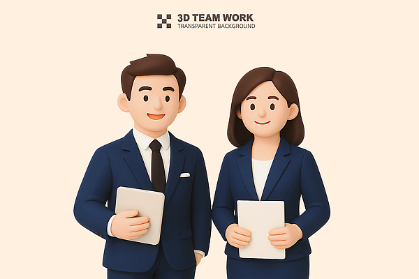 PSD 편집이미지 여자 남자 비즈니스 성공 협력 함께함 미소 들기 정장 상반신 성인 두명 태블릿 3D 비즈니스맨 비즈니스우먼 문서 주머니손 연분홍색 성인만 편집3D 옷 분홍색 컨셉 모션 표정 사람 전자제품 스마트기기 직장인 디지털합성 파일형식