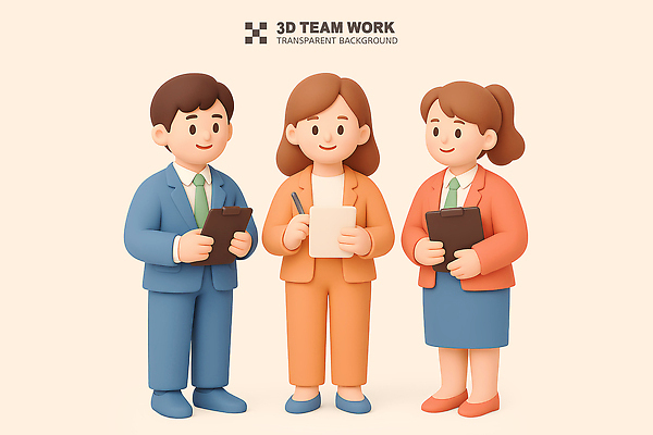 전신 PSD 편집이미지 여자 남자 비즈니스 성공 협력 함께함 미소 정장 성인 세명 펜 3D 비즈니스맨 비즈니스우먼 문서 서류판 연분홍색 성인만 편집3D 옷 분홍색 컨셉 표정 사람 필기구 사무용품 직장인 디지털합성 파일형식