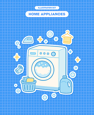 스티커 일러스트 양말 사람없음 파란색 반짝임 수건 거품 물방울 옷걸이 오브젝트 격자 세탁기 다리미 빨래바구니 엘리먼트 빨래세제 국내일러스트 AI파일 컬러 무늬 모션 위생용품 바구니 가전제품 빨래 세제 파일형식 벡터