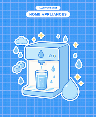 구름 스티커 일러스트 잔 사람없음 파란색 반짝임 얼음 가전제품 물방울 오브젝트 격자 엘리먼트 정수기 국내일러스트 AI파일 자연요소 식기 컬러 무늬 모션 파일형식 벡터