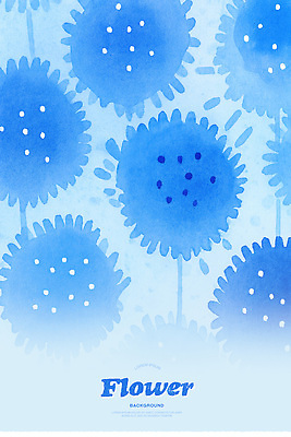 PSD 꽃무늬 꽃백그라운드 일러스트 수채화 사람없음 파란색 국내일러스트 꽃 컬러 백그라운드 무늬 파일형식