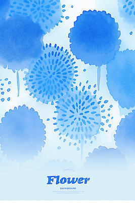 PSD 꽃무늬 꽃백그라운드 일러스트 수채화 사람없음 파란색 번짐 국내일러스트 꽃 컬러 백그라운드 무늬 파일형식 효과