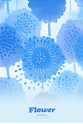 PSD 꽃무늬 꽃백그라운드 일러스트 수채화 사람없음 파란색 국내일러스트 꽃 컬러 백그라운드 무늬 파일형식