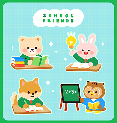 학생 교복 하늘색 일러스트 전구 청소년 수업 미소 들기 사람없음 책 친구 반짝임 학습 독서 펜 손들기 쌓기 칠판 잡기 덧셈 청소년교육 책상 토끼캐릭터 곰캐릭터 격자 부엉이 개캐릭터 지시봉 안경낌 일러캐릭터 AI파일 캐릭터 옷 교육 안경 동물캐릭터 가구 무늬 곰 관계 모션 조류 표정 사람 파란색 필기구 토끼 수학 개 파일형식 벡터