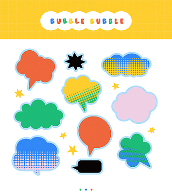 구름 별 말풍선 스티커 일러스트 사람없음 세트 컬러풀 오브젝트 카툰스타일 키치 국내일러스트 AI파일 자연요소 컬러 컨셉 파일형식 벡터