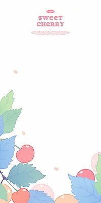 PSD 무료이미지 꽃잎 분홍색 잎 일러스트 수채화 프레임 사람없음 초록색 체리 카피스페이스 국내일러스트 식물 꽃 컬러 과일 공백 파일형식 무료콘텐츠