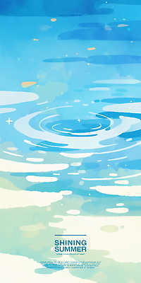 PSD 물결 바다 일러스트 자연 수채화 사람없음 파란색 빛 반짝임 여름풍경 수면 국내일러스트 컬러 모션 풍경 물 생태계 파일형식 여름_계절