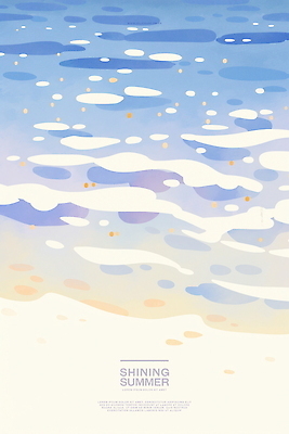 PSD 일러스트 자연 수채화 해변 사람없음 파란색 빛 여름풍경 수면 윤슬 국내일러스트 물결 바다 컬러 풍경 물 생태계 파일형식 여름_계절