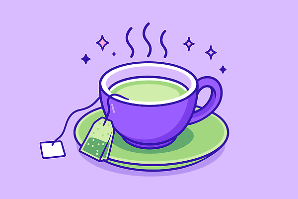 일러스트 티타임 사람없음 반짝임 보라색 수증기 찻잔 녹차 컵받침 티백 국내일러스트 AI파일 컬러 모션 휴식 잔 차_음료 받침대 파일형식 벡터