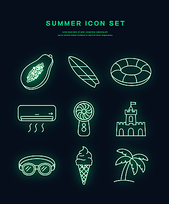 아이콘 사람없음 초록색 여름 바캉스 세트 야자수 서핑보드 에어컨 라인아트 물안경 모래성 튜브 아이스크림콘 콘아이스크림 엘리먼트 파파야 네온아트 손풍기 2D아이콘 IC큐레이션 AI파일 나무 계절 선 모래 컬러 휴가 아이스크림 가전제품 보드_스포츠 선풍기 휴대용 열대과일 콘 네온 수영용품 파일형식 벡터