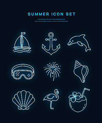 아이콘 하늘색 고글 불꽃놀이 사람없음 여름 바캉스 세트 조개껍데기 소라 플라밍고 라인아트 물안경 돌고래 닻 돗단배 엘리먼트 코코넛주스 네온아트 2D아이콘 IC큐레이션 AI파일 계절 선 배_교통 포유류 놀이 조류 휴가 조개 어패류 파란색 수중동물 주스 네온 코코넛 수영용품 파일형식 벡터