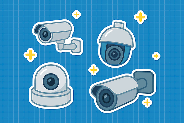 스티커 일러스트 사람없음 파란색 반짝임 세트 촬영 오브젝트 감시카메라 보안장치 방범 방범카메라 엘리먼트 홈캠 국내일러스트 AI파일 컬러 모션 카메라 장비 보안 파일형식 벡터