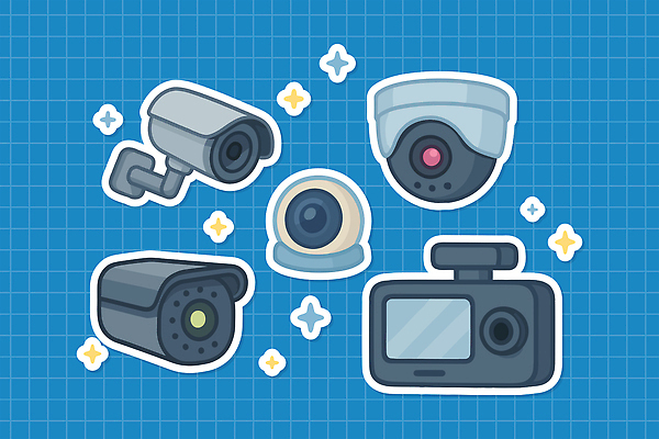 스티커 일러스트 사람없음 파란색 반짝임 세트 촬영 오브젝트 감시카메라 보안장치 방범 방범카메라 블랙박스 엘리먼트 홈캠 국내일러스트 AI파일 컬러 모션 카메라 장비 보안 차량용품 파일형식 벡터