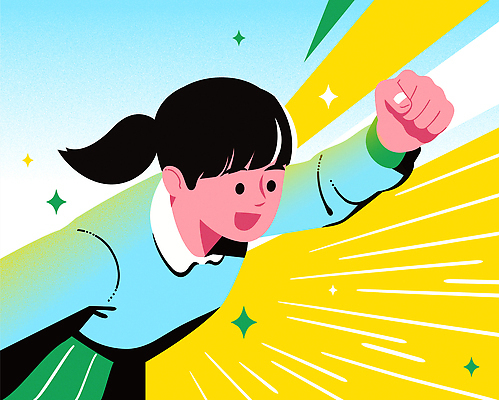 여학생 여자 교복 하늘색 일러스트 청소년 한명 미소 반짝임 노란색 손들기 주먹 영웅 내신등급 슈퍼히어로 정복 십대여자한명만 국내일러스트 AI파일 1 학생 옷 교육 컬러 모션 표정 사람 파란색 여자한명만 십대여자만 파일형식 벡터