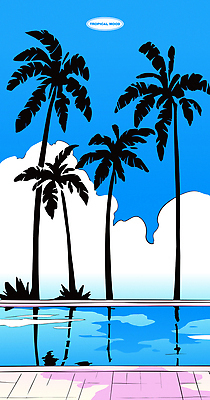 구름 일러스트 하늘 수영장 사람없음 파란색 여름휴가 야자수 복고 트로피컬아트 뉴트로 국내일러스트 AI파일 자연요소 나무 컬러 휴가 그림 파일형식 벡터 여름_계절