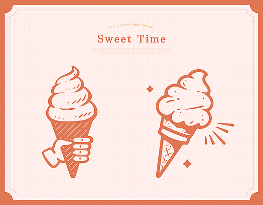 손 분홍색 라인일러스트 일러스트 디저트 신체부위 반짝임 잡기 달콤 심볼 라인아트 콘아이스크림 국내일러스트 AI파일 선 음식 컬러 모션 아이스크림 사람 맛 파일형식 벡터