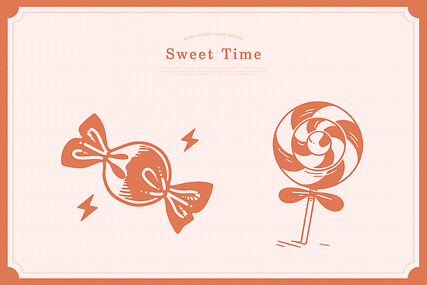 분홍색 라인일러스트 일러스트 디저트 막대사탕 사람없음 달콤 심볼 라인아트 번개모양 알사탕 국내일러스트 AI파일 모양 선 음식 컬러 사탕 맛 번개 파일형식 벡터