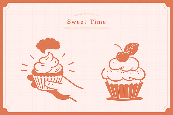 손 분홍색 잎 라인일러스트 일러스트 들기 신체부위 체리 달콤 컵케이크 심볼 라인아트 국내일러스트 AI파일 식물 선 컬러 과일 모션 사람 케이크 맛 파일형식 벡터