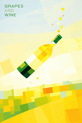 PSD 일러스트 하늘 사람없음 노란색 화이트와인 와인병 포도주병 국내일러스트 컬러 병_용기 와인 병_담는 파일형식