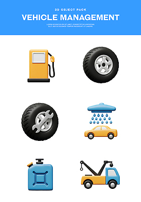 PSD 아이콘 자동차 관리 사람없음 파란색 3D아이콘 3D 물방울 스패너 타이어 주유기 세차 견인차 기름통 편집3D 육상교통 컬러 통 기계 공구 디지털합성 특수차량 주유 파일형식