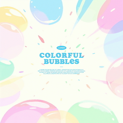 PSD 일러스트 수채화 프레임 사람없음 컬러풀 물방울 비눗방울 폭발 겹침 버블 국내일러스트 컬러 파일형식