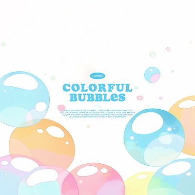 PSD 일러스트 수채화 프레임 사람없음 컬러풀 물방울 비눗방울 겹침 그라데이션 버블 국내일러스트 컬러 파일형식