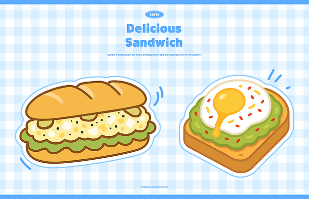 하늘색 일러스트 사람없음 소스 계란프라이 체크무늬 반숙 오픈샌드위치 바게트샌드위치 감자에그샐러드 국내일러스트 AI파일 무늬 샌드위치 파란색 샐러드 양념 계란요리 파일형식 벡터