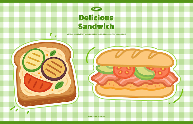 잎 토마토 일러스트 가지 오이 사람없음 초록색 소스 체크무늬 베이컨 오픈샌드위치 바게트샌드위치 국내일러스트 AI파일 식물 컬러 무늬 채소 샌드위치 돼지고기 양념 파일형식 벡터