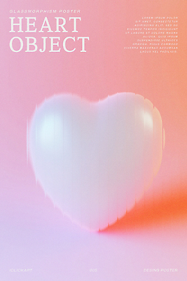 PSD 편집이미지 분홍색 사랑 사람없음 로맨틱 하트 입체 질감 심플 감성 그라데이션 몽환 글래스모피즘 이미지편집 모양 디자인 감정 컬러 컨셉 파일형식