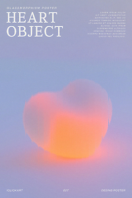 PSD 편집이미지 사랑 사람없음 빛 보라색 로맨틱 하트 입체 질감 심플 감성 몽환 글래스모피즘 이미지편집 모양 디자인 감정 컬러 컨셉 파일형식