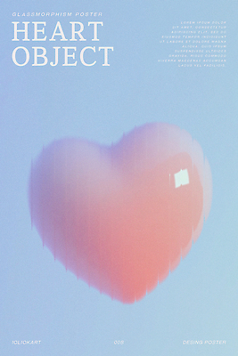 PSD 편집이미지 사랑 사람없음 파란색 로맨틱 하트 입체 질감 심플 감성 몽환 글래스모피즘 이미지편집 모양 디자인 감정 컬러 컨셉 파일형식