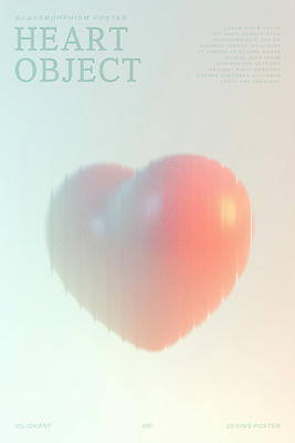 PSD 편집이미지 사랑 사람없음 로맨틱 하트 입체 질감 심플 감성 민트색 몽환 글래스모피즘 이미지편집 모양 디자인 감정 컬러 컨셉 파일형식