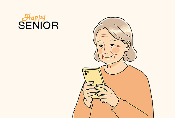 여자 노년 행복 일러스트 한명 미소 들기 상반신 실버라이프 스마트폰 연분홍색 노인여자한명만 국내일러스트 AI파일 1 라이프스타일 감정 분홍색 모션 표정 사람 성인 핸드폰 스마트기기 여자한명만 노인여자만 파일형식 벡터