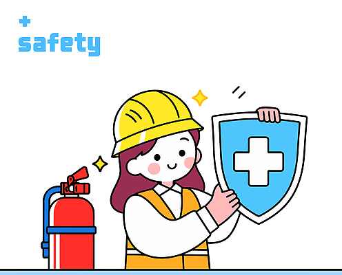 여자 일러스트 노동자 작업복 한명 미소 들기 상반신 성인 반짝임 안전모 방패 안전교육 소화기 십자모양 예방교육 성인여자한명만 국내일러스트 AI파일 모양 직업 1 옷 교육 모션 표정 안전 사람 헬멧 안전장비 소방 십자 여자한명만 성인여자만 파일형식 벡터