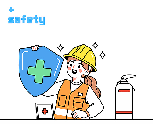 여자 일러스트 노동자 작업복 한명 미소 들기 상반신 성인 반짝임 안전모 방패 안전교육 소화기 십자모양 예방교육 성인여자한명만 국내일러스트 AI파일 모양 직업 1 옷 교육 모션 표정 안전 사람 헬멧 안전장비 소방 십자 여자한명만 성인여자만 파일형식 벡터