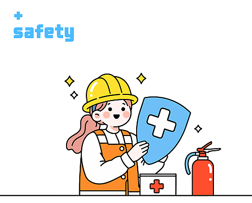 여자 일러스트 노동자 작업복 한명 미소 들기 상반신 성인 반짝임 구급상자 안전모 방패 안전교육 소화기 십자모양 예방교육 성인여자한명만 국내일러스트 AI파일 모양 직업 1 옷 교육 모션 표정 안전 사람 의료용품 헬멧 안전장비 소방 십자 여자한명만 성인여자만 파일형식 벡터