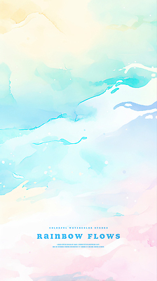 PSD 물결 백그라운드 무지개 일러스트 추상 수채화 사람없음 웨이브 무지개색 국내일러스트 자연요소 무늬 컬러풀 파일형식