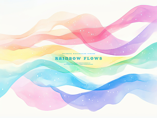 PSD 물결 백그라운드 무지개 일러스트 추상 수채화 사람없음 웨이브 무지개색 국내일러스트 자연요소 무늬 컬러풀 파일형식