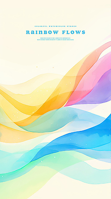 PSD 물결 백그라운드 무지개 일러스트 추상 수채화 사람없음 웨이브 무지개색 국내일러스트 자연요소 무늬 컬러풀 파일형식