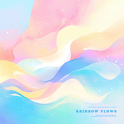 PSD 물결 백그라운드 무지개 일러스트 추상 수채화 사람없음 웨이브 무지개색 국내일러스트 자연요소 무늬 컬러풀 파일형식