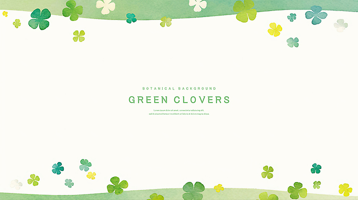 PSD 일러스트 수채화 프레임 사람없음 초록색 네잎클로버 세잎클로버 카피스페이스 국내일러스트 식물 컬러 공백 클로버 파일형식