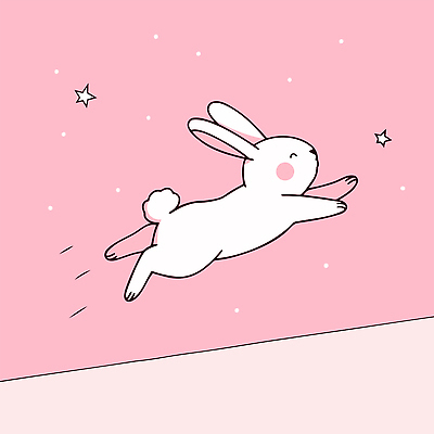 별 분홍색 일러스트 미소 사람없음 귀여움 점프 토끼 국내일러스트 AI파일 자연요소 컬러 컨셉 포유류 모션 표정 반려동물 파일형식 벡터