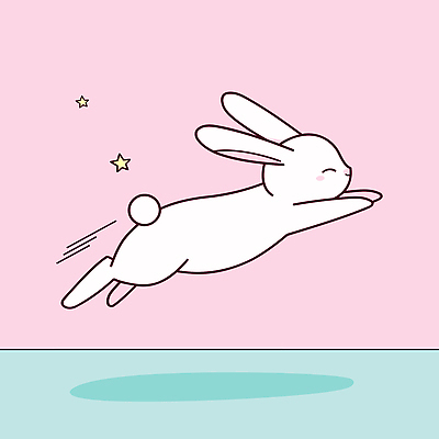 별 분홍색 일러스트 미소 사람없음 귀여움 점프 토끼 국내일러스트 AI파일 자연요소 컬러 컨셉 포유류 모션 표정 반려동물 파일형식 벡터