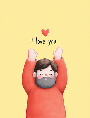 JPG 남자 일러스트 수염 사랑 한명 상반신 성인 노란색 손들기 눈감음 하트 성인남자한명만 국내일러스트 일러캐릭터 AI일러스트 AI콘텐츠 모양 캐릭터 1 감정 컬러 모션 사람 남자한명만 성인남자만 파일형식