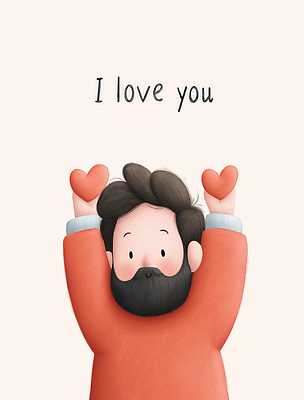 JPG 남자 분홍색 일러스트 수염 사랑 한명 미소 들기 상반신 성인 하트 성인남자한명만 국내일러스트 일러캐릭터 AI일러스트 AI콘텐츠 모양 캐릭터 1 감정 컬러 모션 표정 사람 남자한명만 성인남자만 파일형식