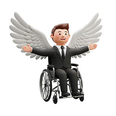 전신 PSD 편집이미지 남자 날개 팔벌리기 3D캐릭터 한명 미소 앉기 정장 성인 3D 희망 장애인 휠체어 긍정 성인남자한명만 편집3D 캐릭터 1 옷 감정 컨셉 모션 표정 사람 디지털합성 장애 남자한명만 성인남자만 파일형식