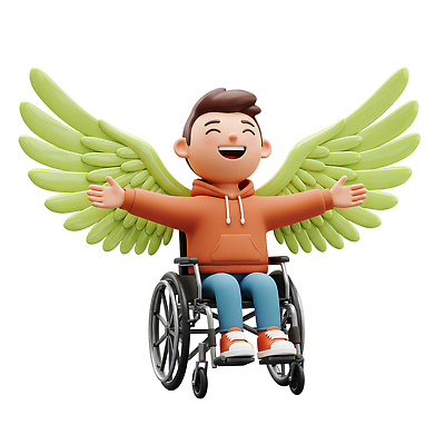 전신 PSD 편집이미지 남자 날개 팔벌리기 3D캐릭터 한명 미소 앉기 성인 3D 희망 장애인 휠체어 긍정 성인남자한명만 편집3D 캐릭터 1 감정 컨셉 모션 표정 사람 디지털합성 장애 남자한명만 성인남자만 파일형식